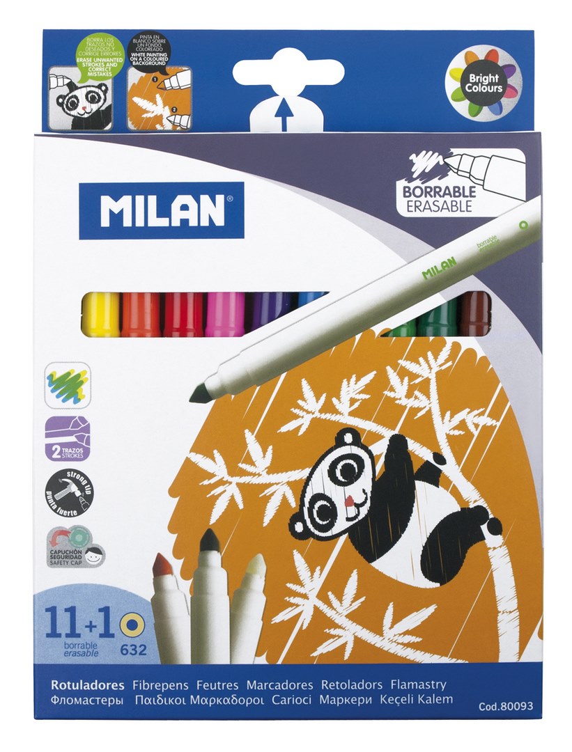 Pisaki Milan wymazywalne 12kol