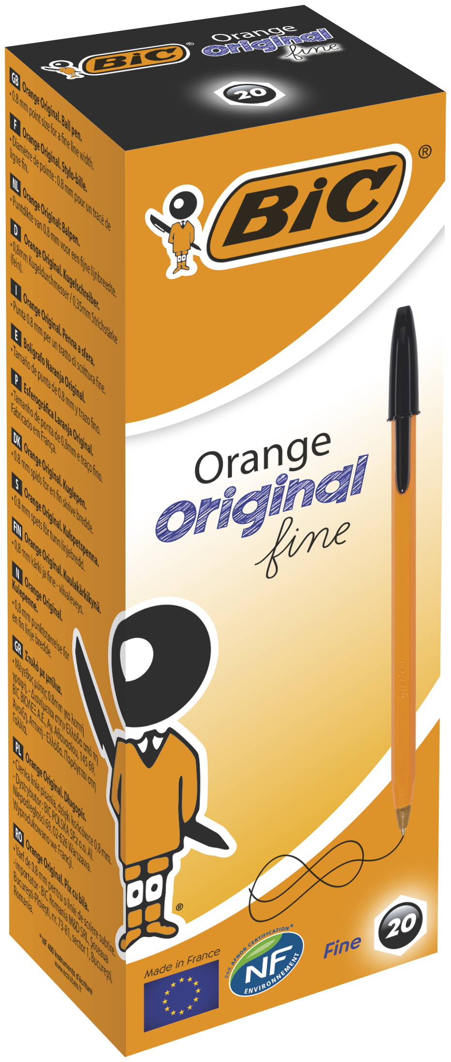 Długopis BIC Orange Orginal Fine czarny 20szt.