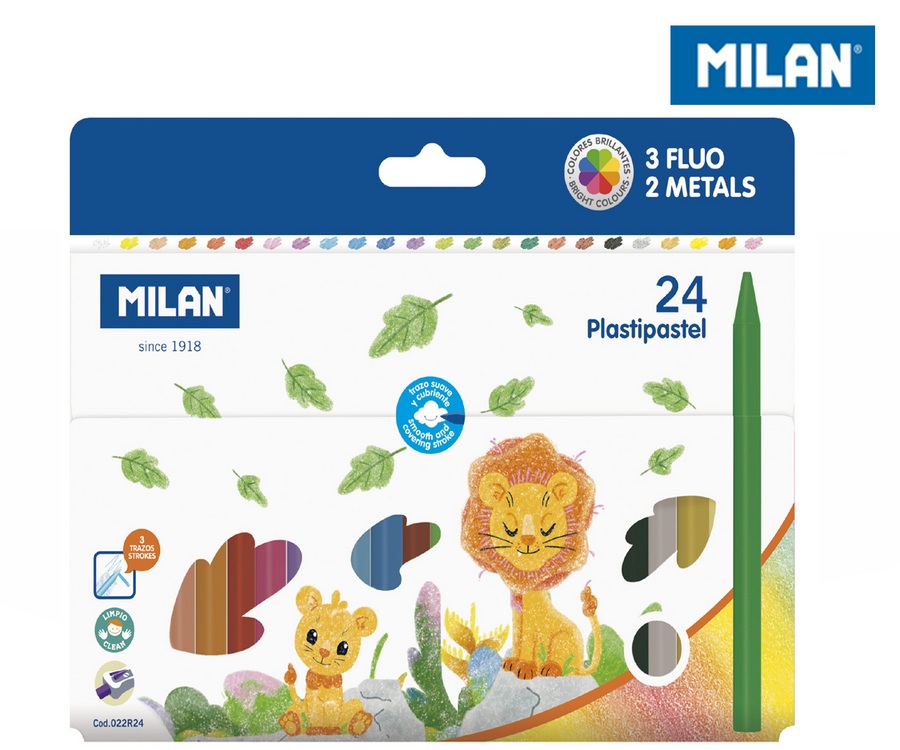 Kredki świecowe okrągłe 24kol. 022R24 Milan