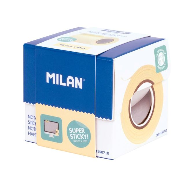 Karteczki samoprzylepne na rolce MILAN żółte [415081018] 50mmx10m 4150710