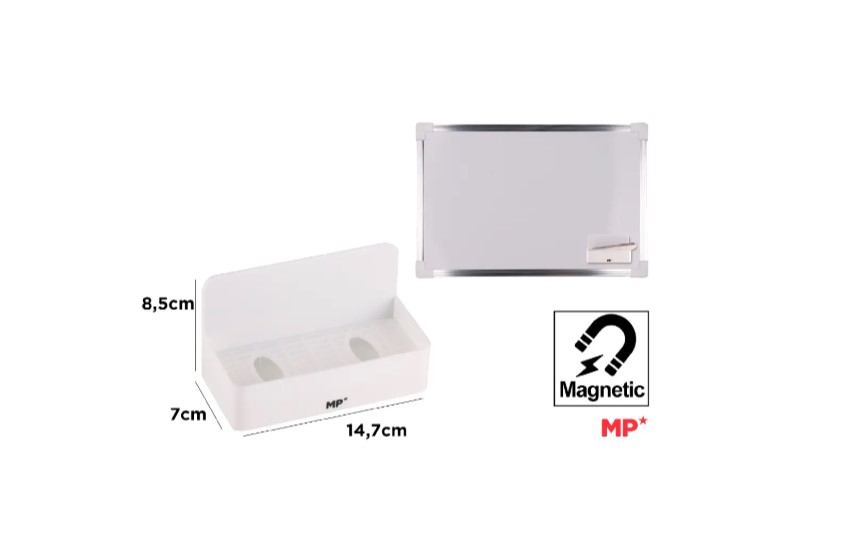 Pojemnik magnetyczny na markery do tablicy 14,7x8,5cm biały MP