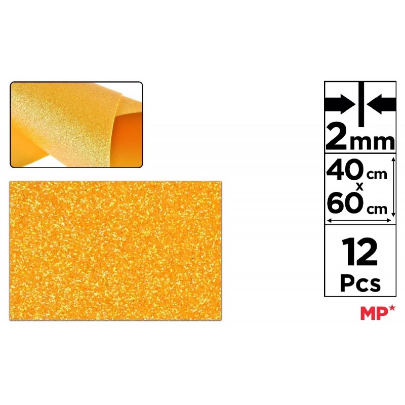 Pianka dekoracyjna brokatowa EVA 40X60CM pomarańczowa PN574-18 MP