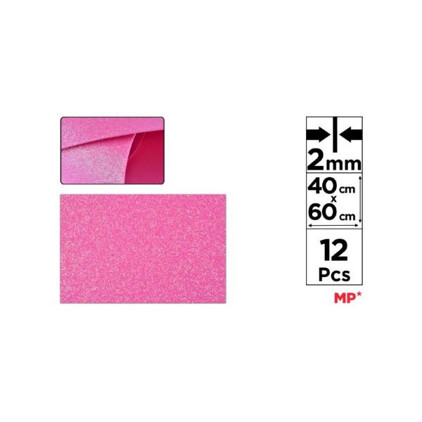 Pianka dekoracyjna brokatowa EVA 40X60CM różowa PN574-20 MP