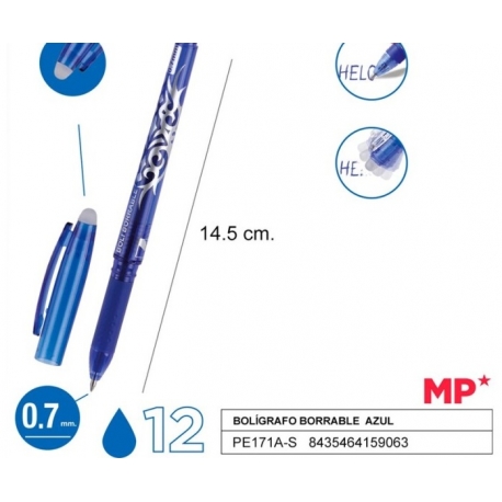 Długopis ścieralny 0,7mm niebieski MP