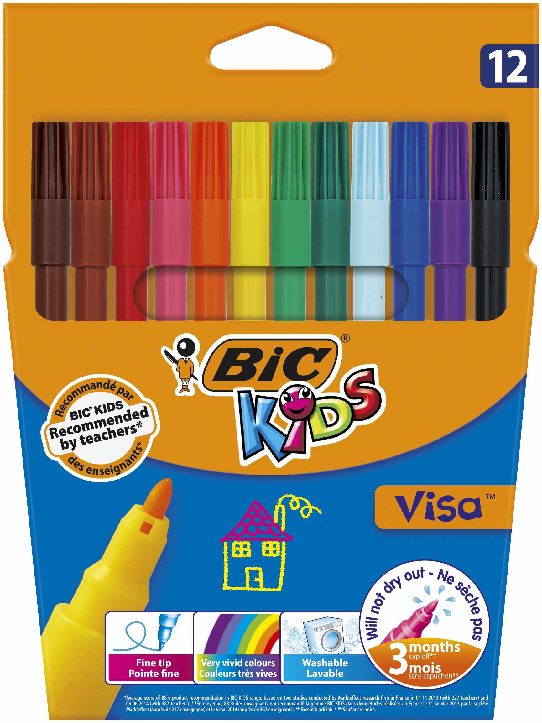 Pisaki 12 kolorów Visa Bic