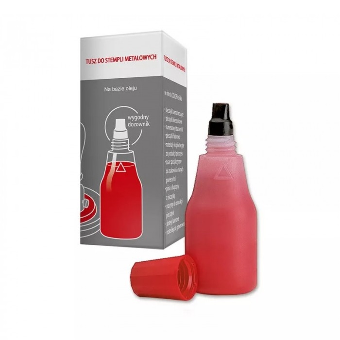 Tusz do stempli metalowych Colop czerw.  25ml
