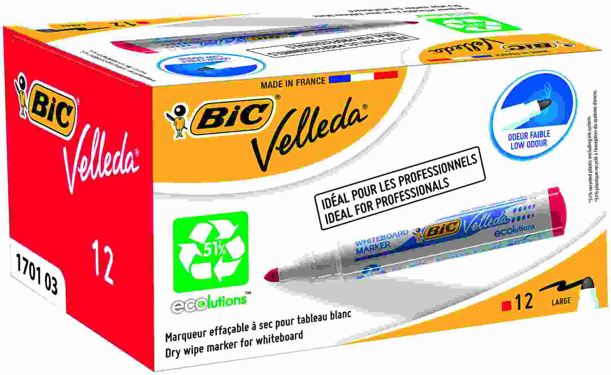 Marker suchościeralny BIC Velleda 1701 czerwony