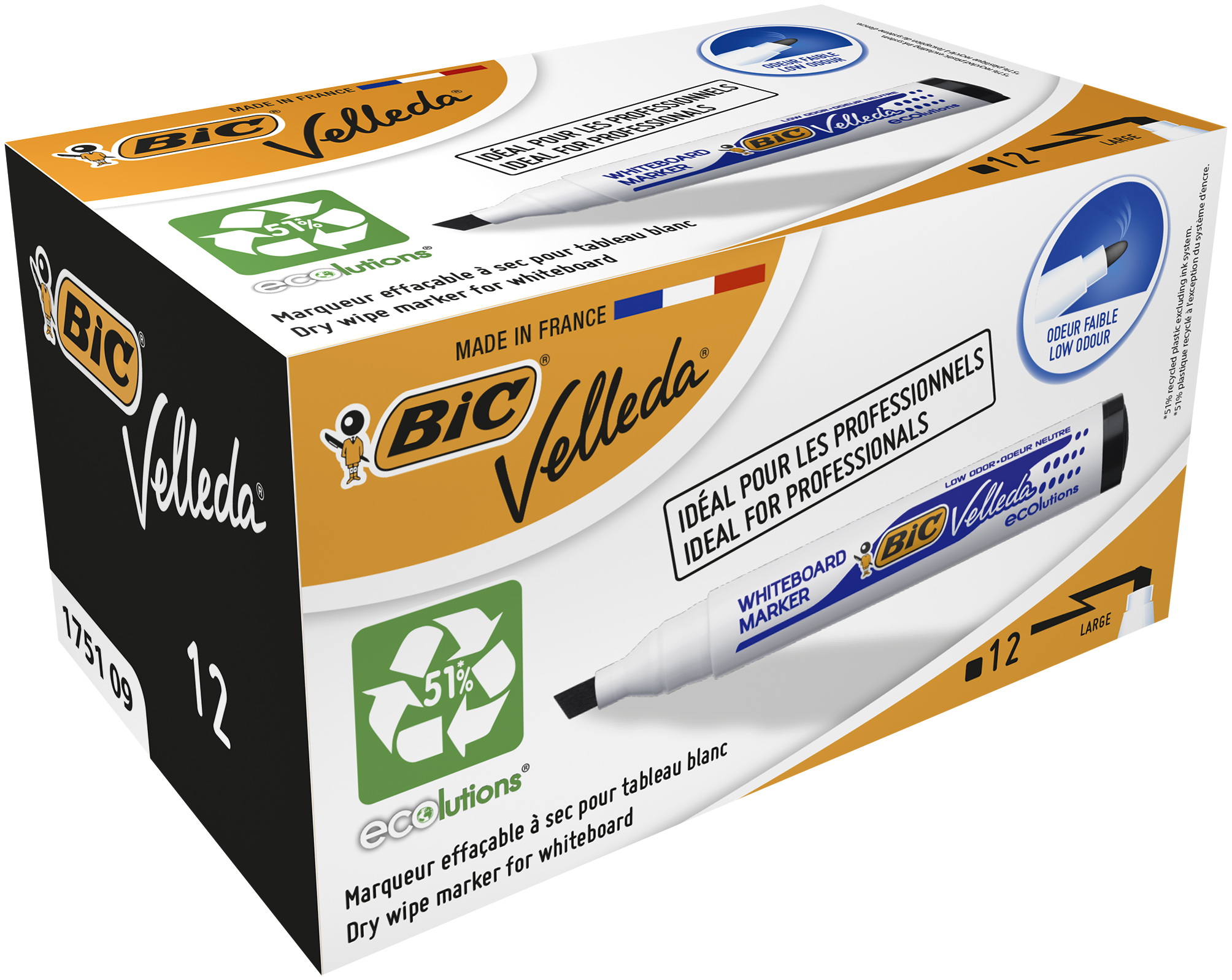 Marker suchościeralny BIC Velleda 1751 czarny