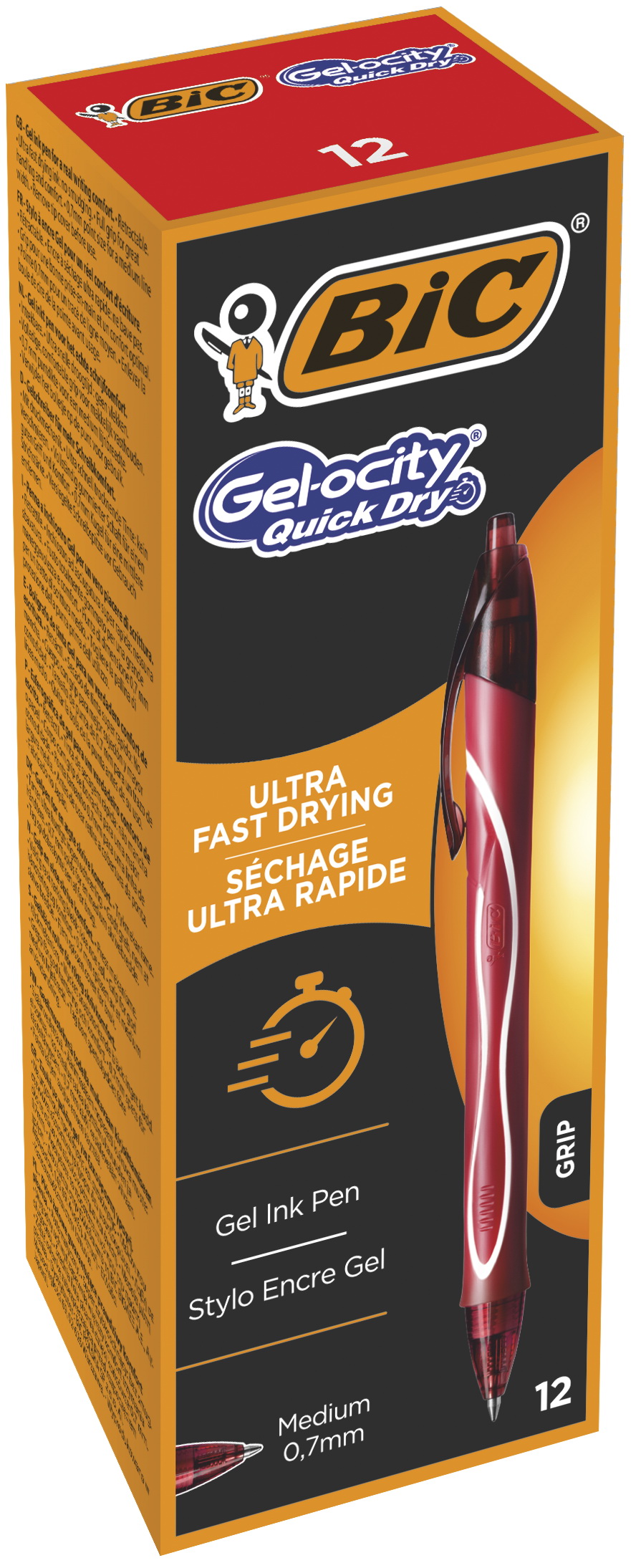 Długopis żelowy BIC Gel-ocity Quick Dry czerwony