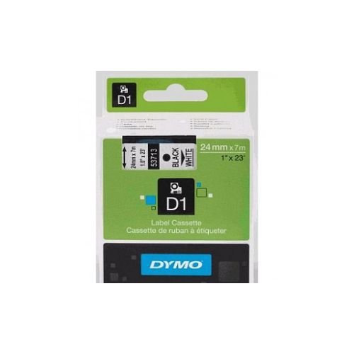 Taśma Dymo 53713 D1 24mm x 7m czarna/biały nadruk