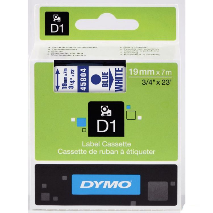 Taśma Dymo 45804 D1 19mm x 7m niebieski/biały nadruk
