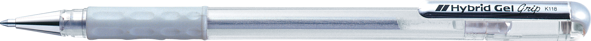 Długopis żelowy Pentel Hybrid Grip K118 srebrny