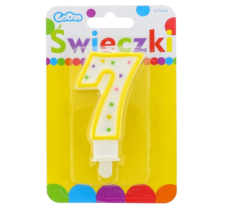 Świeczka cyferka z kropeczkami 7 GoDan
