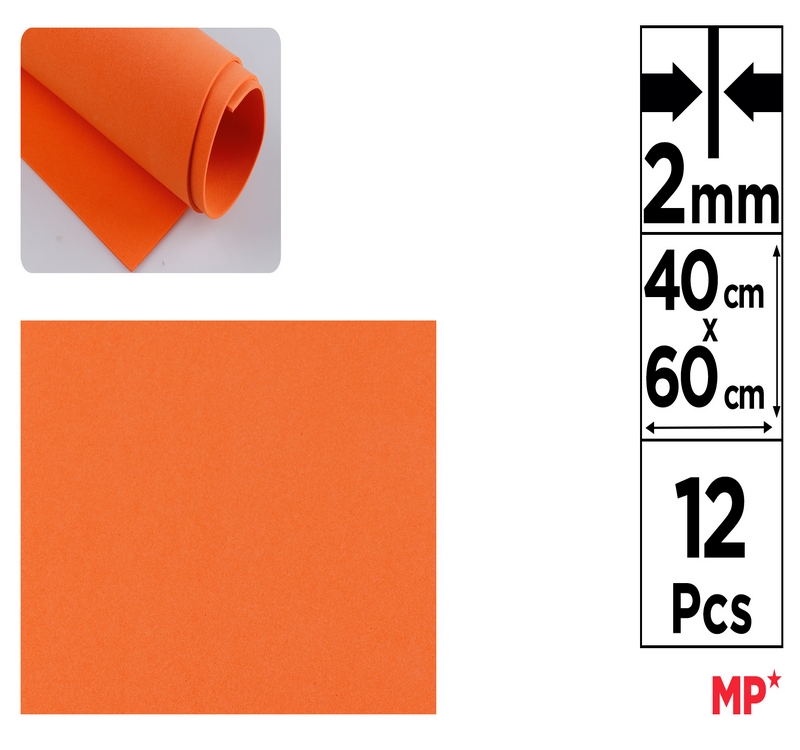 Pianka dekoracyjna EVA 40X60CM pomarańczowa PN544 MP