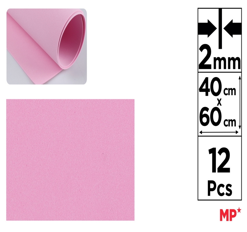 Pianka dekoracyjna EVA 40X60CM różowa PN545 MP