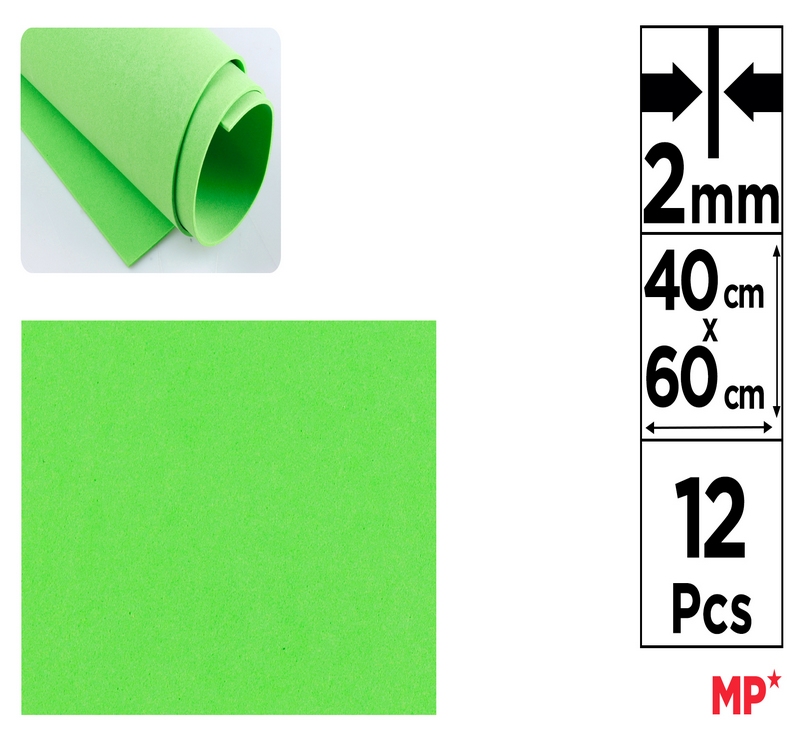 Pianka dekoracyjna EVA 40X60CM jasnozielona PN551 MP