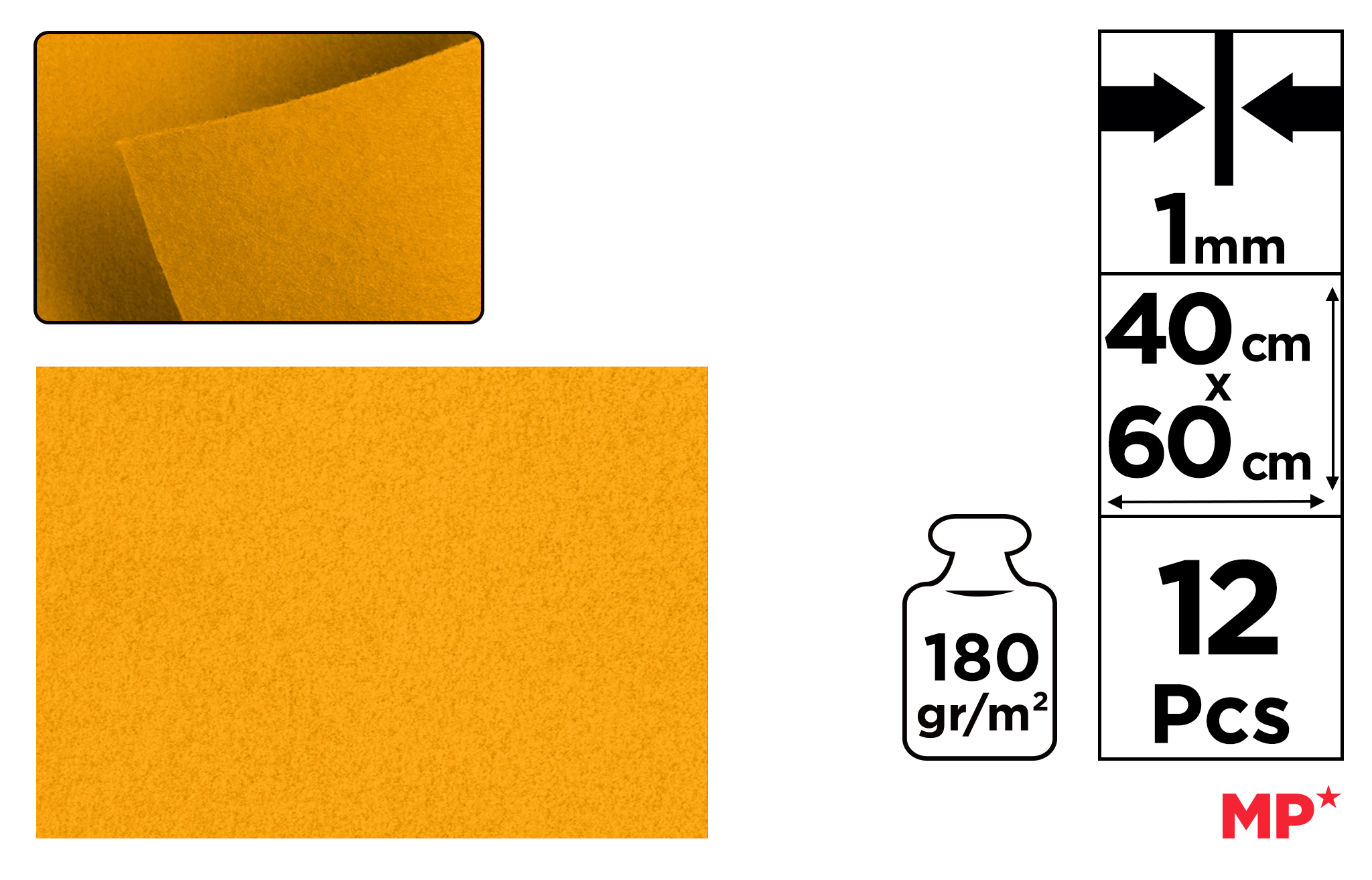 Filc dekoracyjny 40X60CM bursztynowy PN666 MP