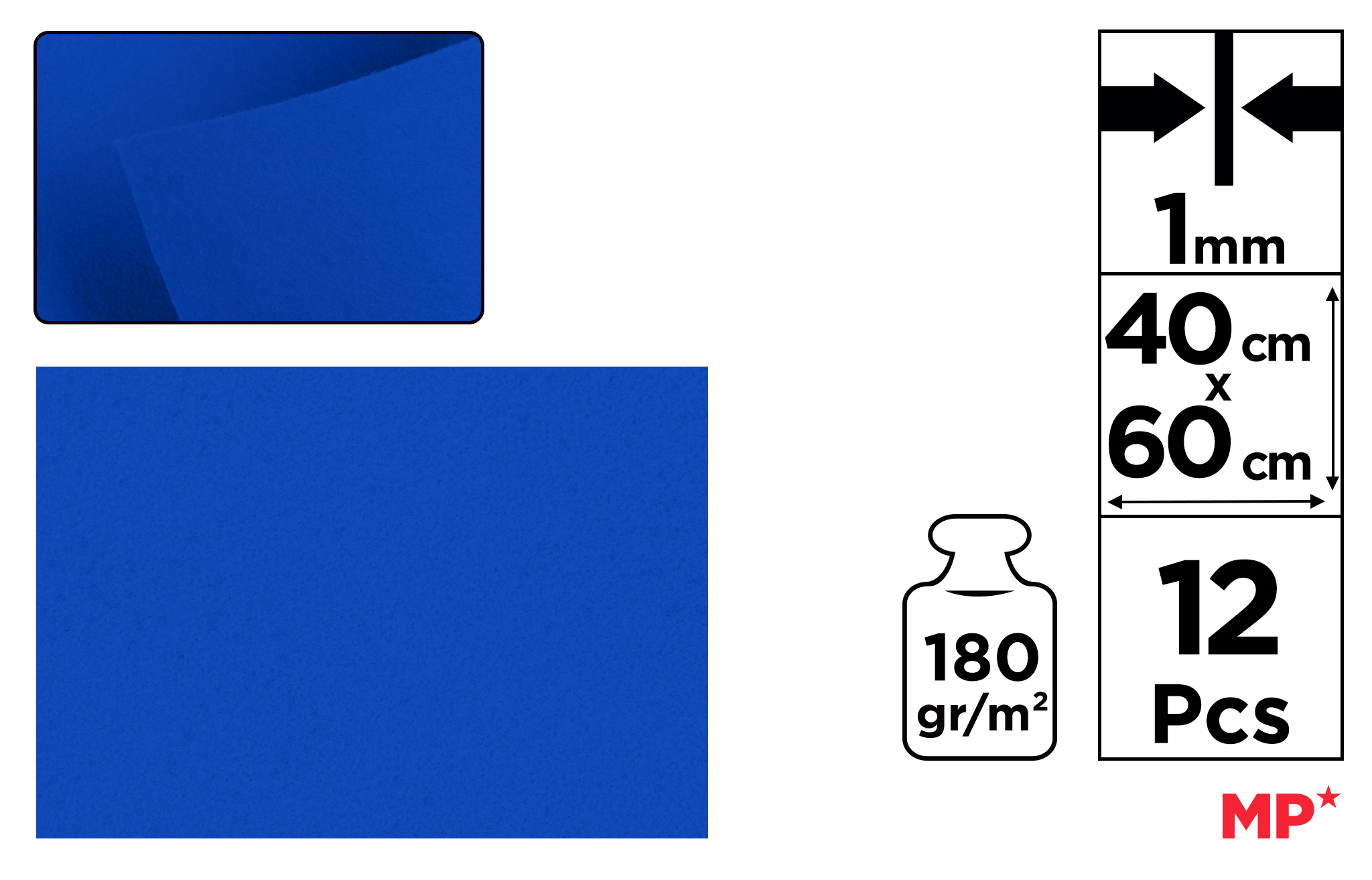 Filc dekoracyjny 40X60CM lazurowy PN678 MP