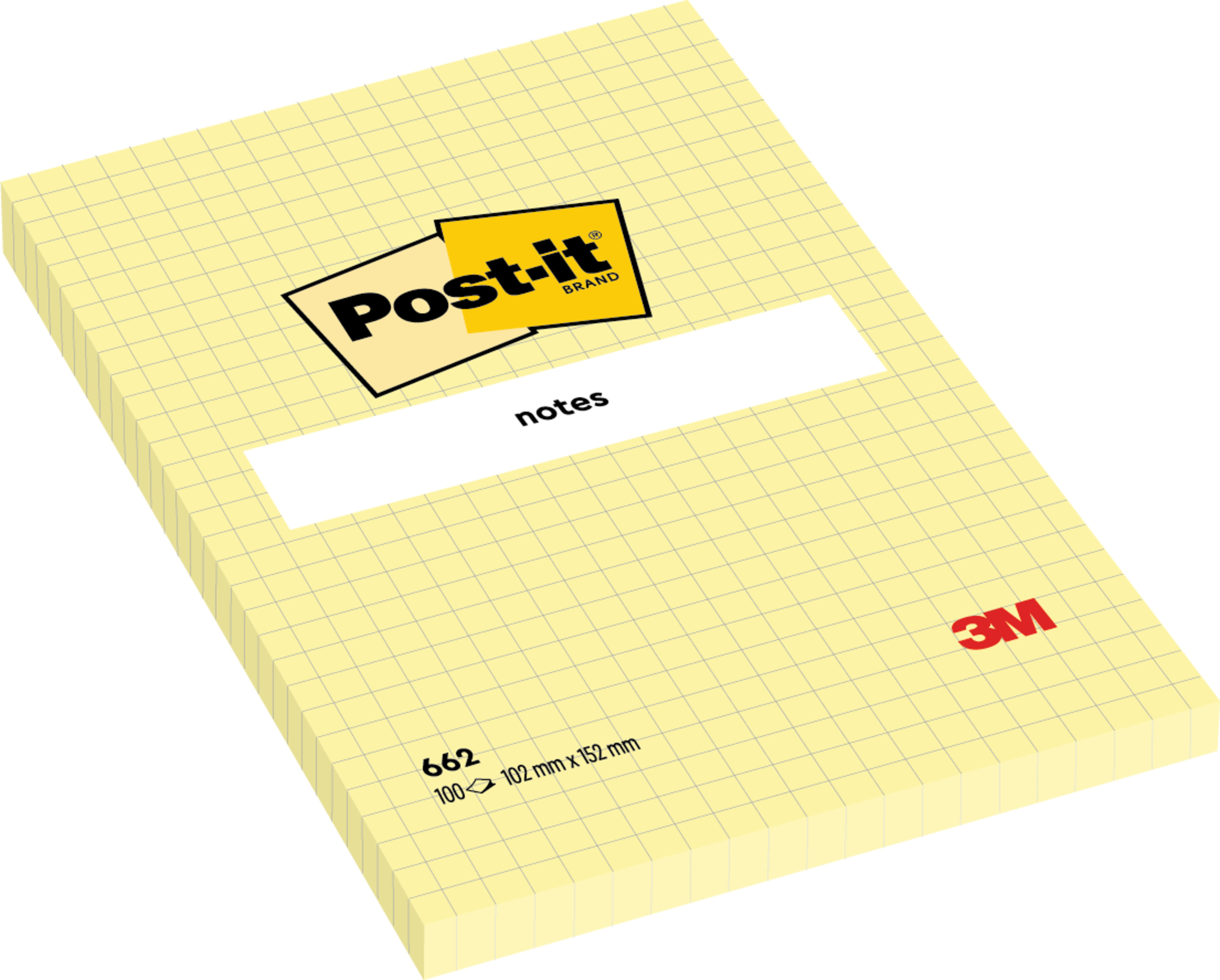 Karteczki samoprzylepne Post-it XXL żółte w kratkę 102x152mm 100k
