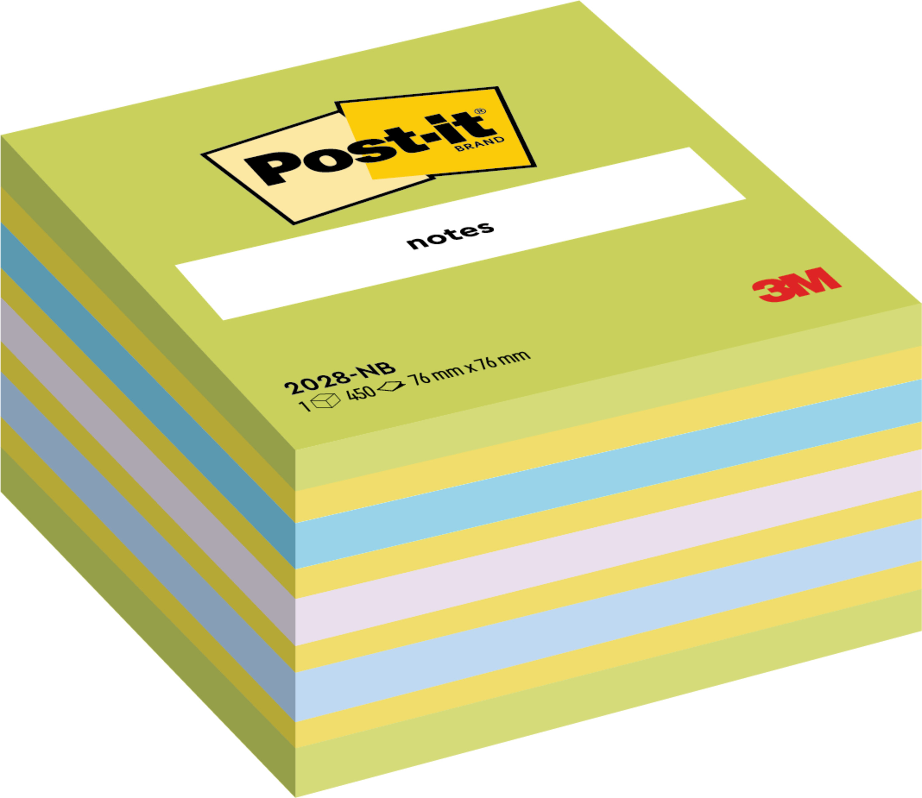Karteczki samoprzylepne Post-it kostka niebiesko-zielona 76x76mm 450k