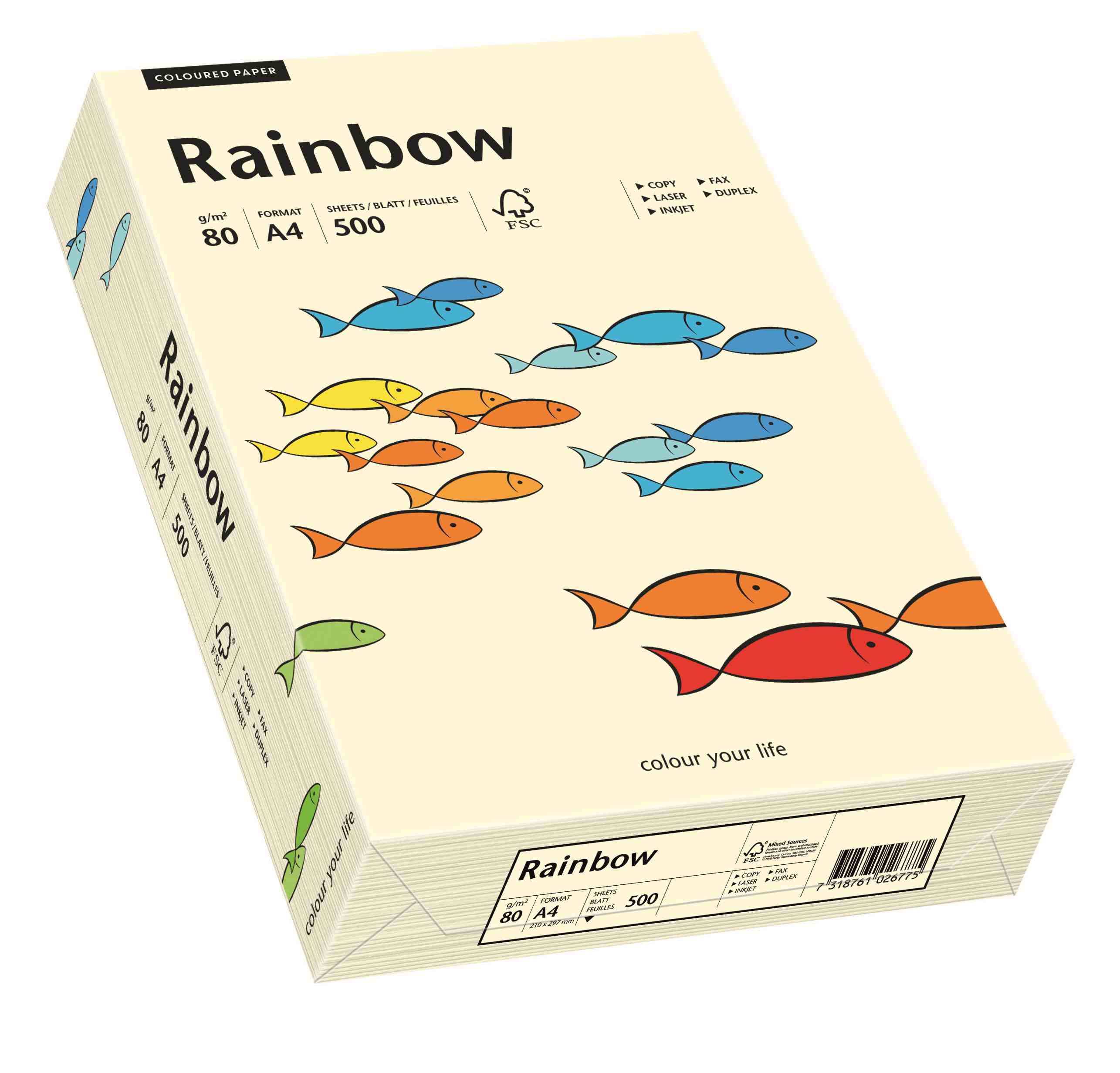 Papier ksero Rainbow A4 80g kremowy R03 Papyrus