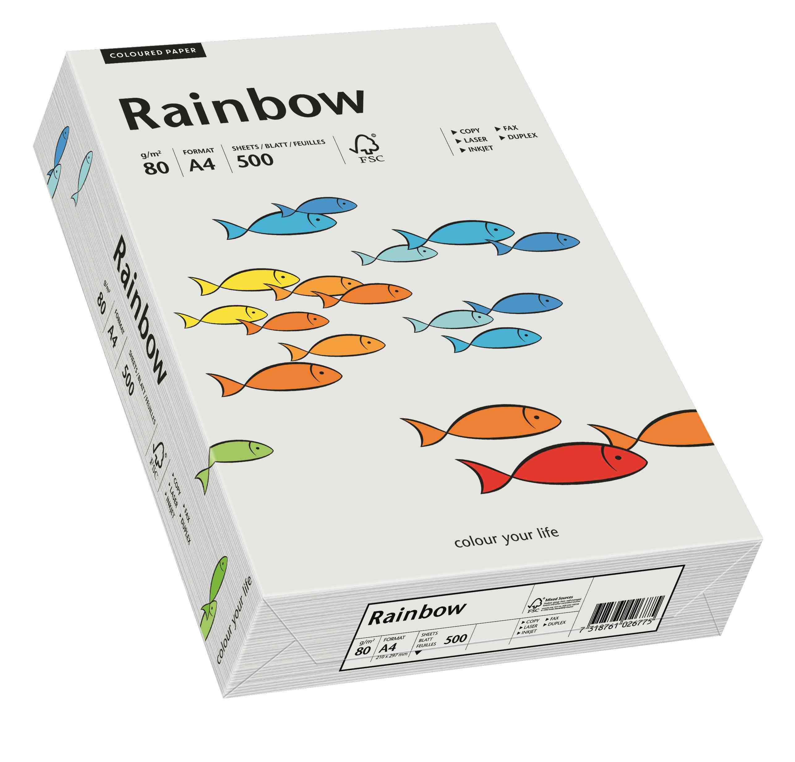 Papier ksero Rainbow A4 80g jasny szary R93 Papyrus