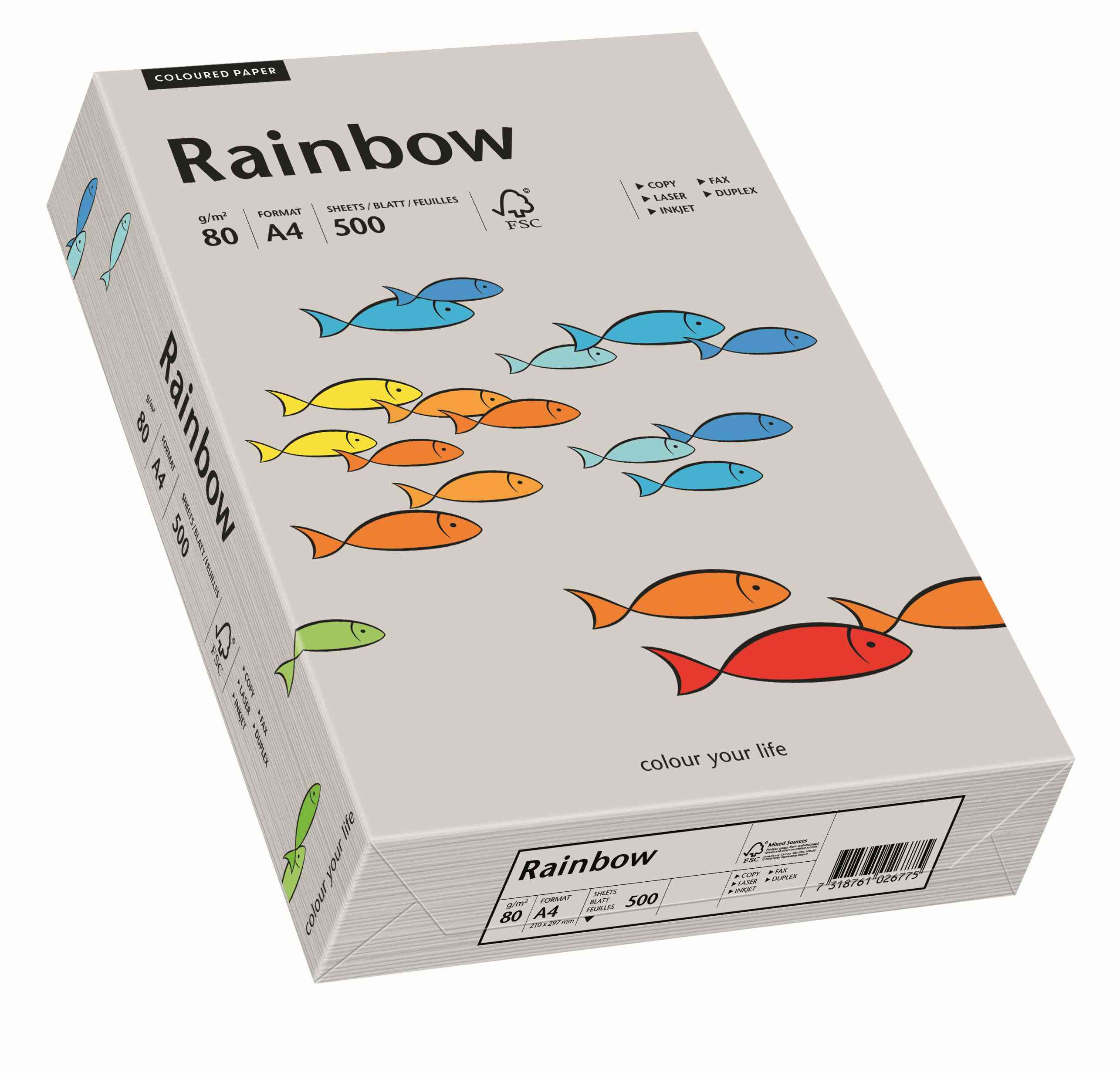 Papier ksero Rainbow A4 80g szary R96 Papyrus
