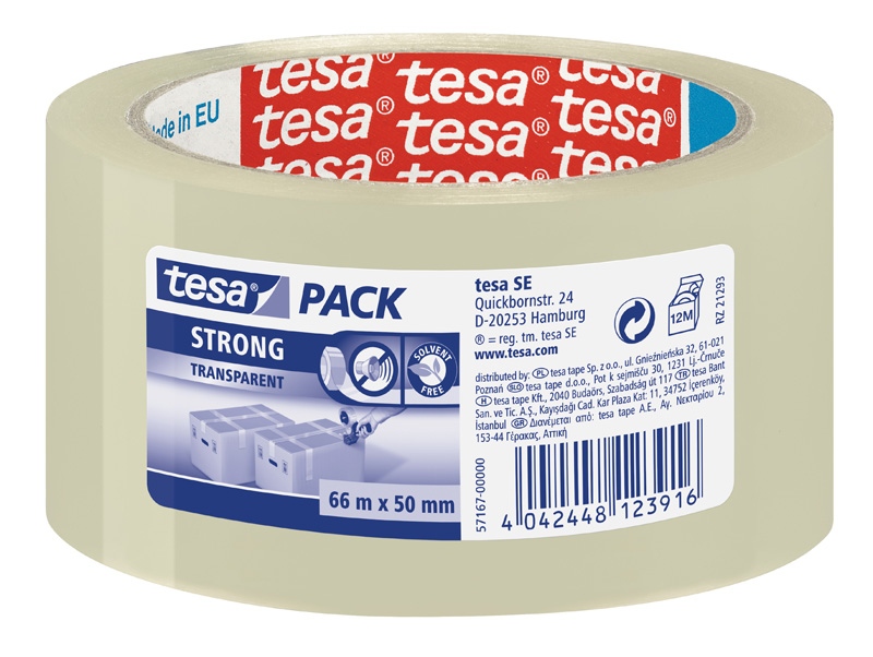 Taśma pakowa Tesa Strong akryl 50mmx66m transparentna
