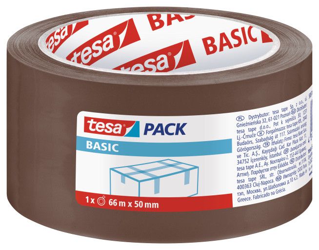 Taśma pakowa Tesa Basic 50mmx66m brązowa