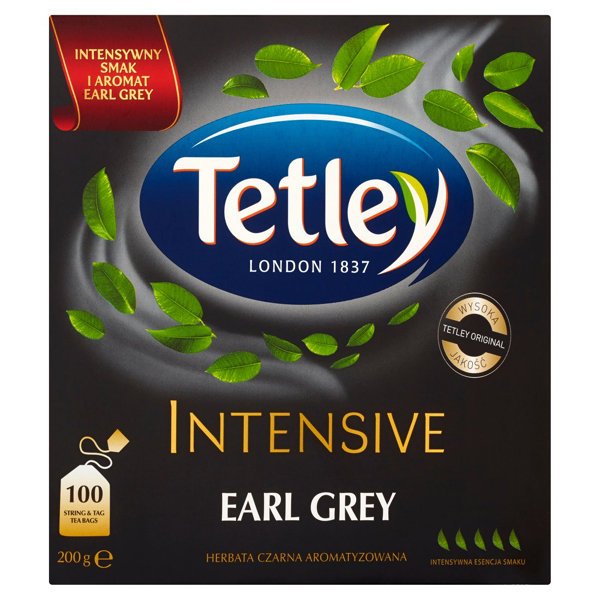 Herbata Tetley Earl Grey Intensive Black Tea 100 torebek