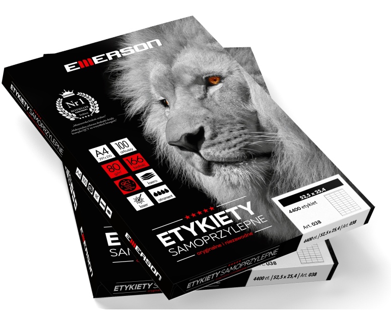 Etykiety samoprzylepne Emerson 105x74 A4/100ark.