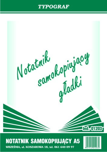 Notatnik samokopiujący (gładki) Typograf A5