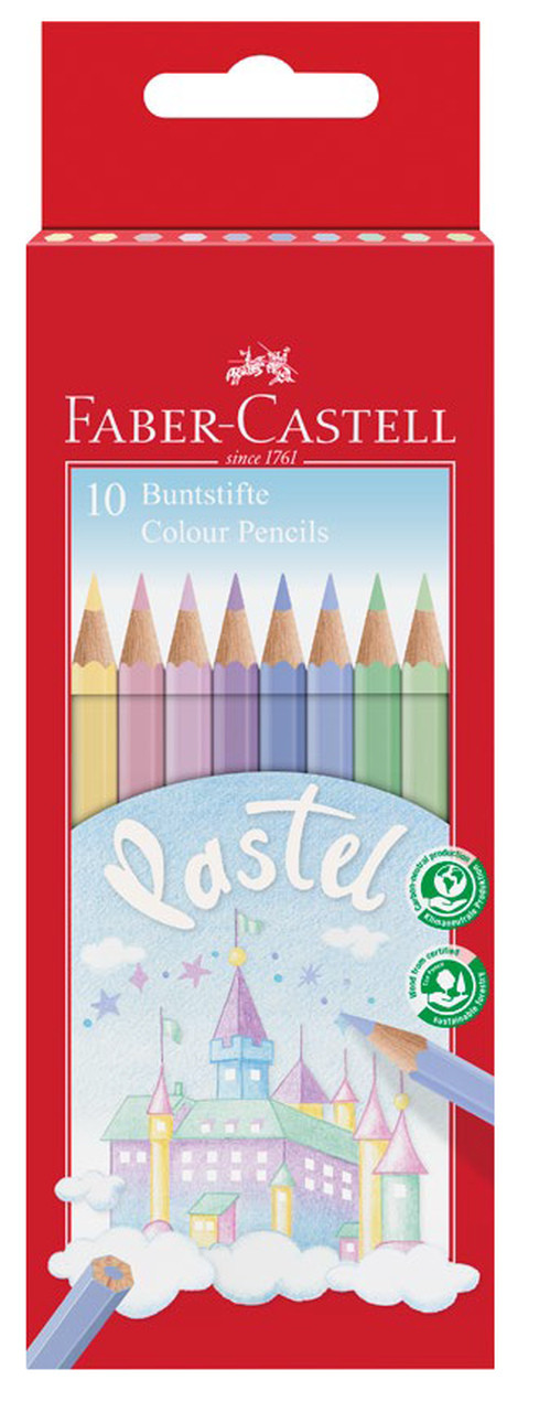Kredki zamek pastel 10 kolorów Faber-Castel
