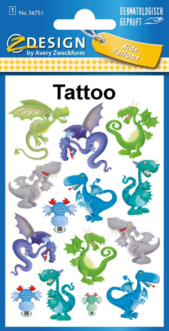 Naklejki Z-Design Kids tatuaże - smoki 56751 Avery