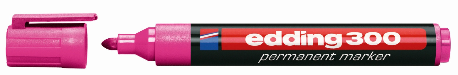 Marker perm. Edding 300 różowy okr.