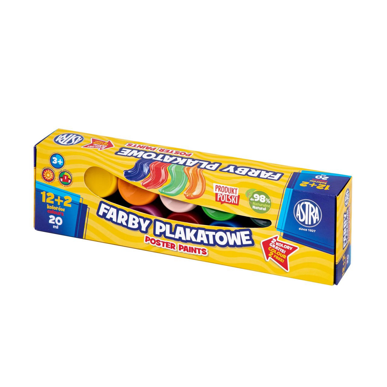 Farby plakatowe Astra zestaw 14 kolorów x 20 ml