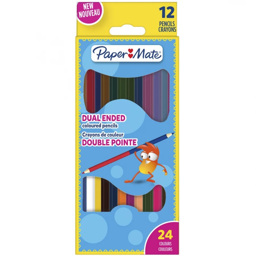 Kredki ołówkowe dwustronne Kids Colouring 24 kol. 12szt Paper Mate