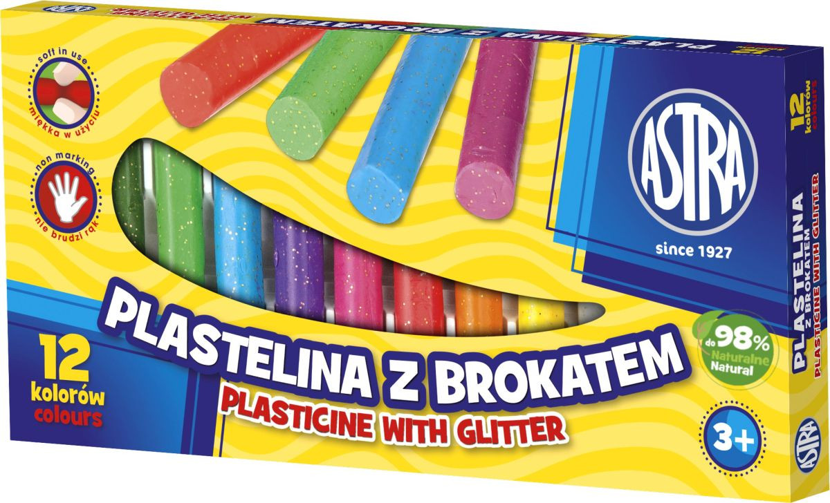 Plastelina Astra 12kol. z brokatem