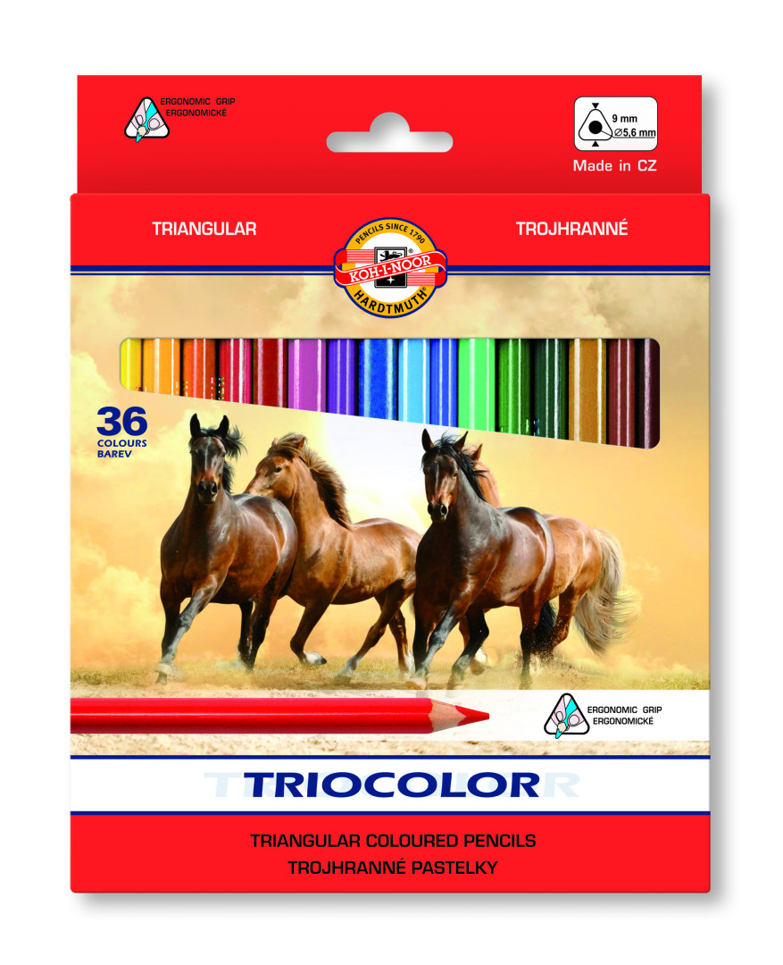 Kredki Koh-I-Noor Tricolor 9mm 36 kolorów