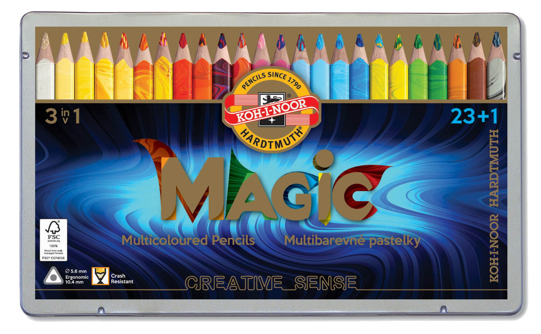 Kredki ołówkowe Koh-I-Noor Magic Trio 24 kolory