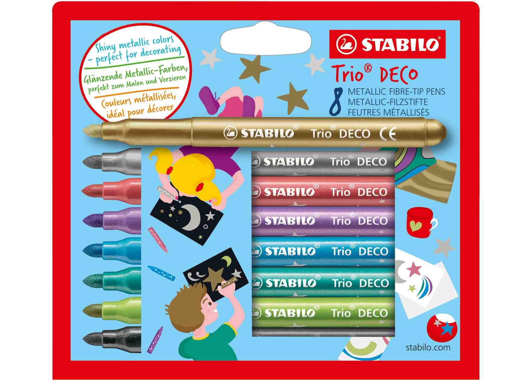 Flamastry Stabilo Trio Deco 8szt