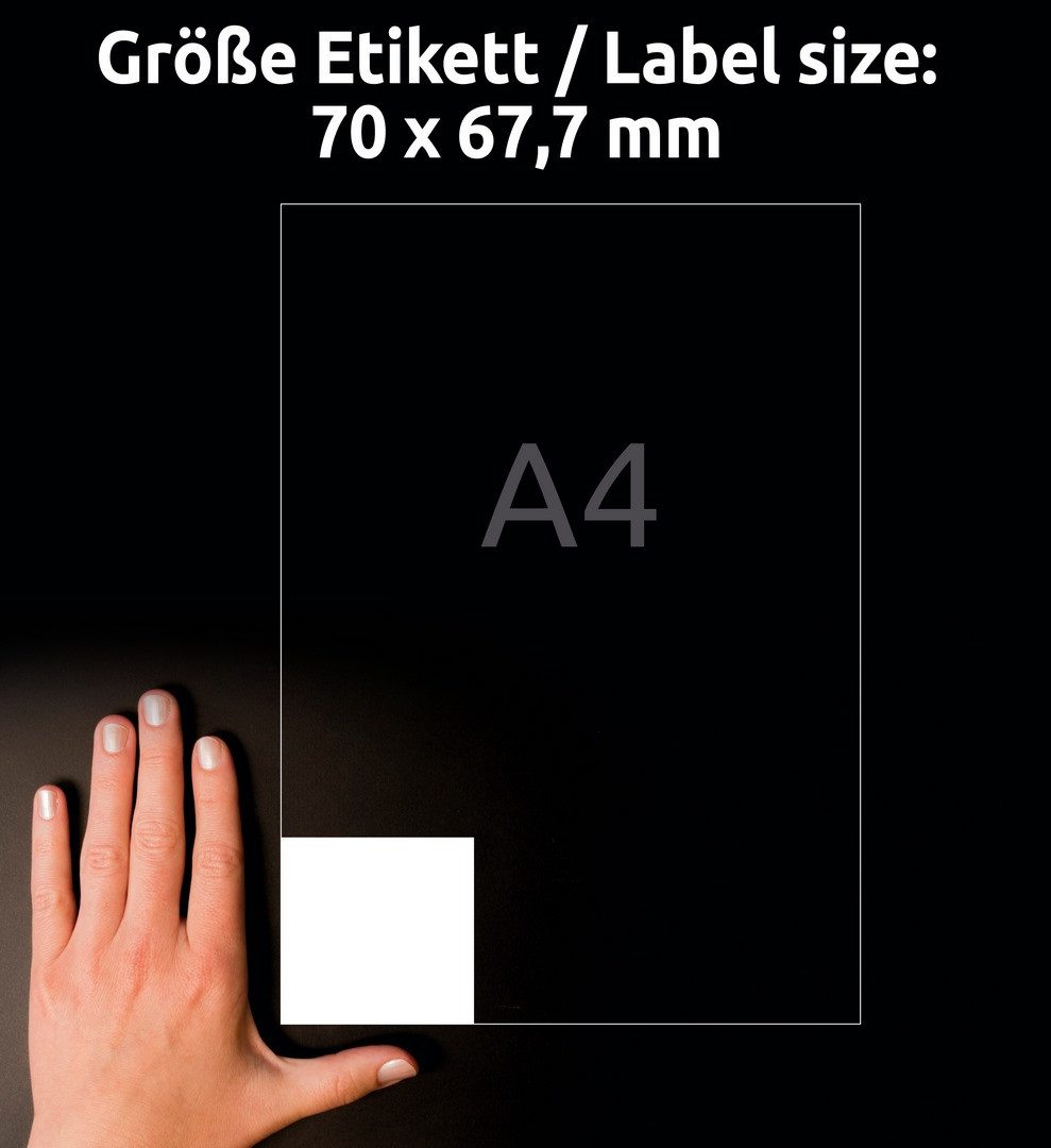 Etykiety uniwersalne Avery Zweckform 3661, 70x67,7mm