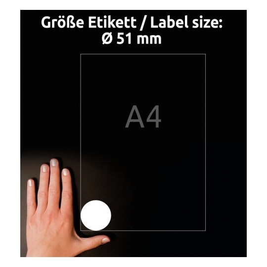 Etykiety samoprzylepne okrągłe 51 mm 150szt. Avery Zweckform