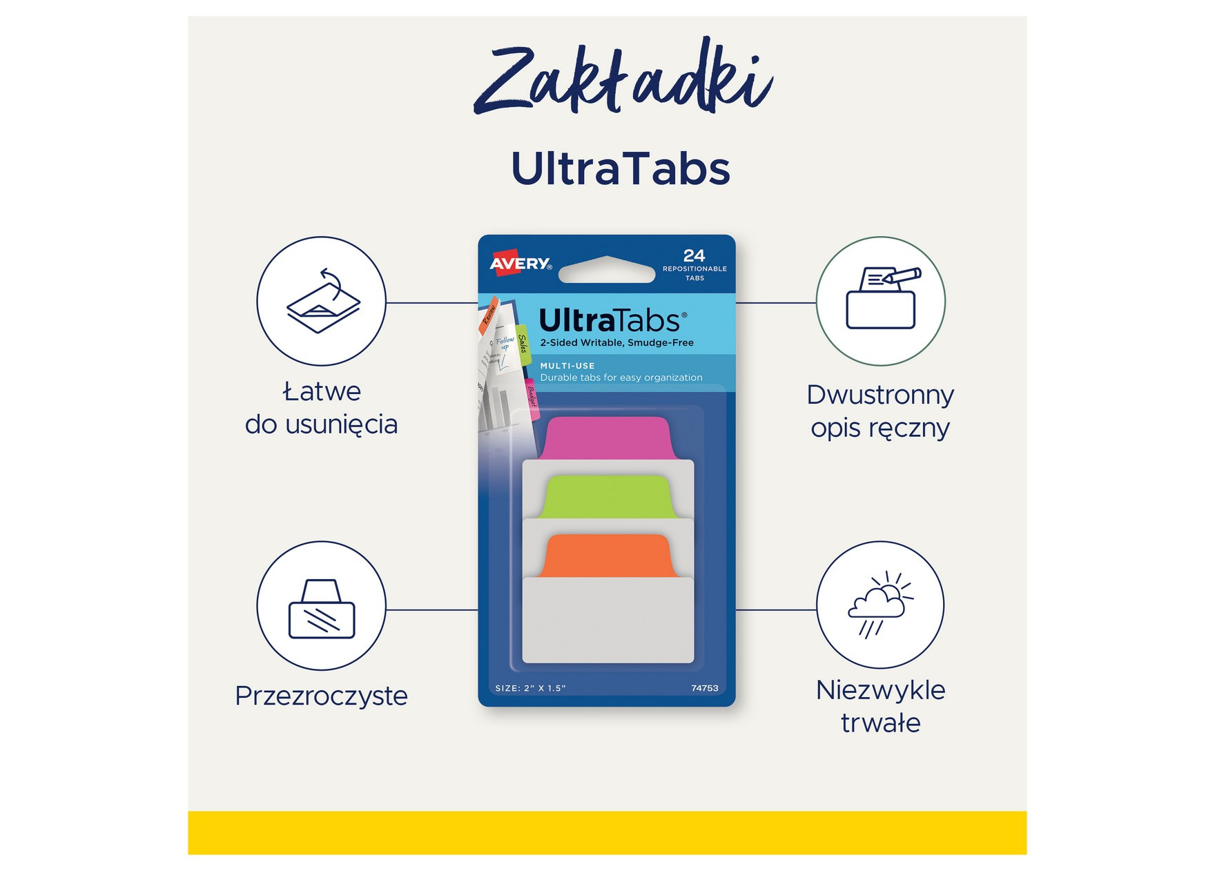 Zakładki indeksujące samoprzylepne Ultra Tabs Design5 74773 Avery