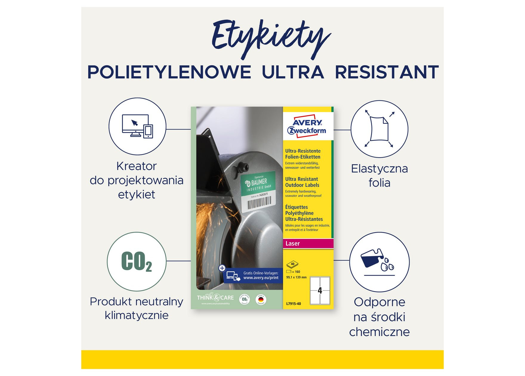 Etykiety polietylenowe ultra resistant 210x148 mm