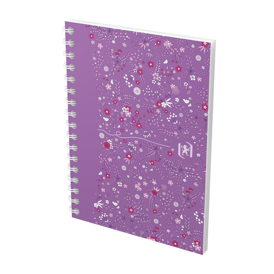 Kołonotatnik A6/50 Oxford Floral kratka 90g 2 spirale