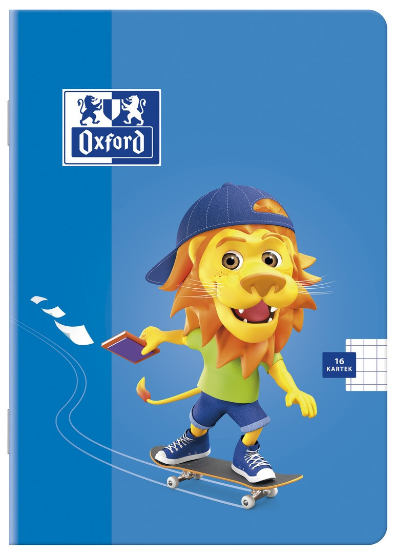 Zeszyt A5/32 linia kolorowa Oxford Lion 90g mix kolorów