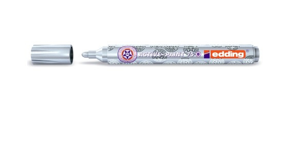 MARKER LAKIER 75B OKRĄGŁY ZŁOTY,SREBRNY EDDING
