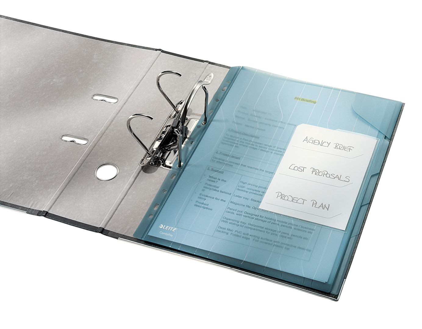Folder ofertowy z przekładkami Leitz CombiFile A4/3szt. niebieski 200mic.