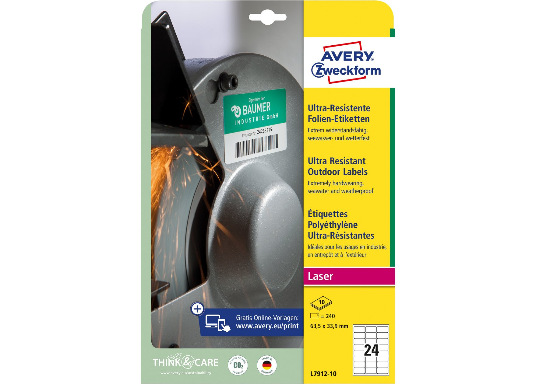 Etykiety polietylenowe ultra resistant 43,5x33,9 mm
